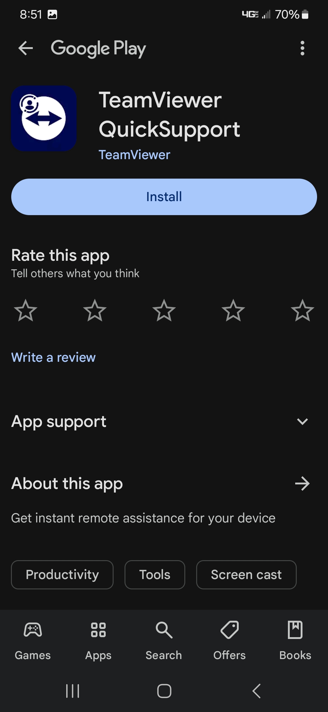 Installation Prompt Screen