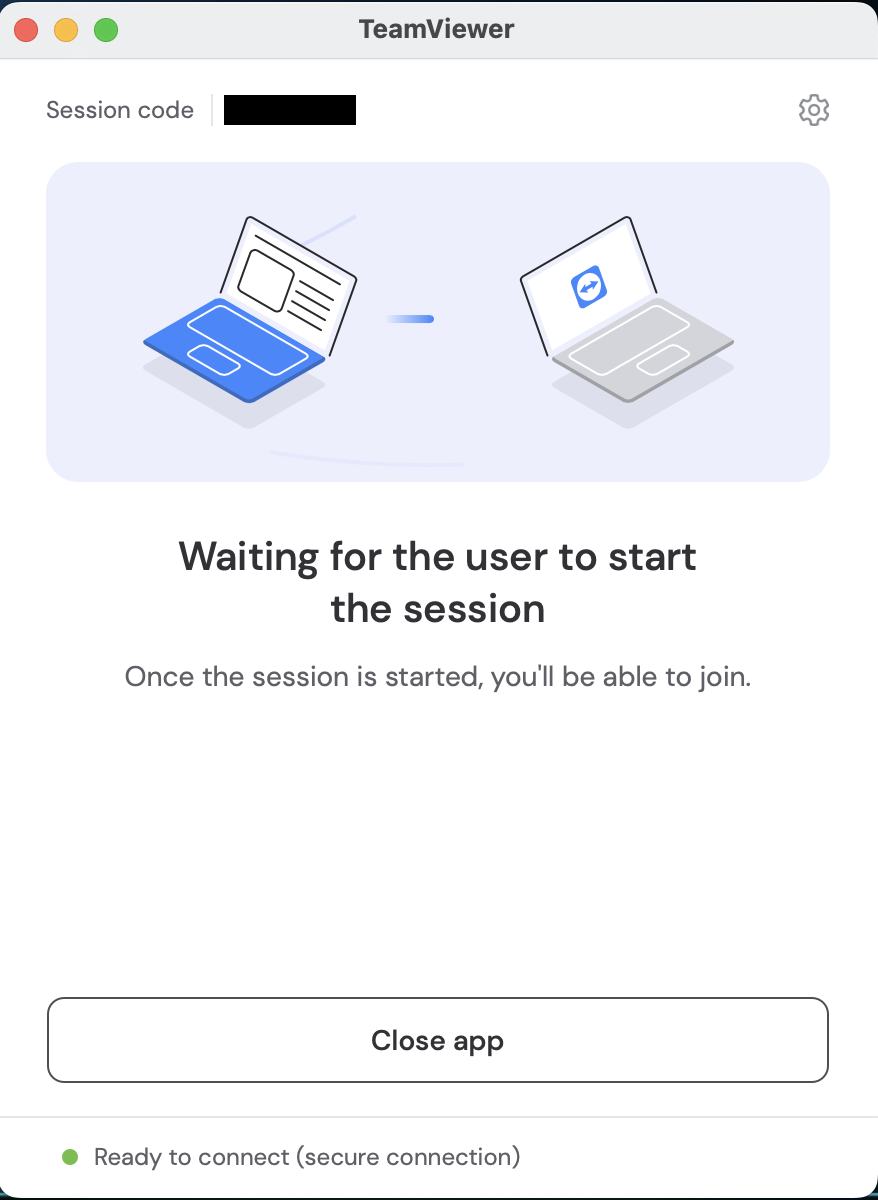 Wait for Technician to start connection
