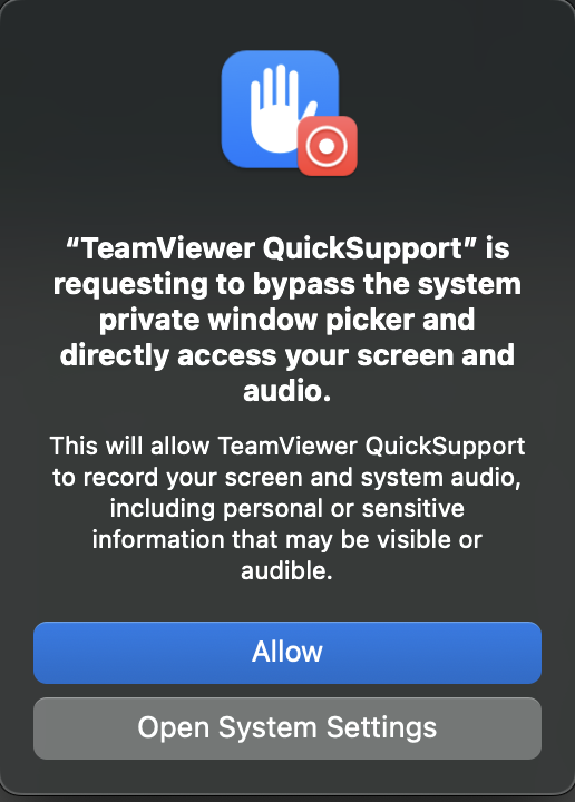 Allowing the Technician to see your screen