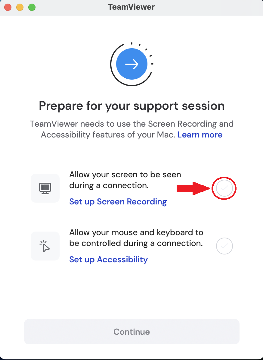 Initializing Screen Sharing